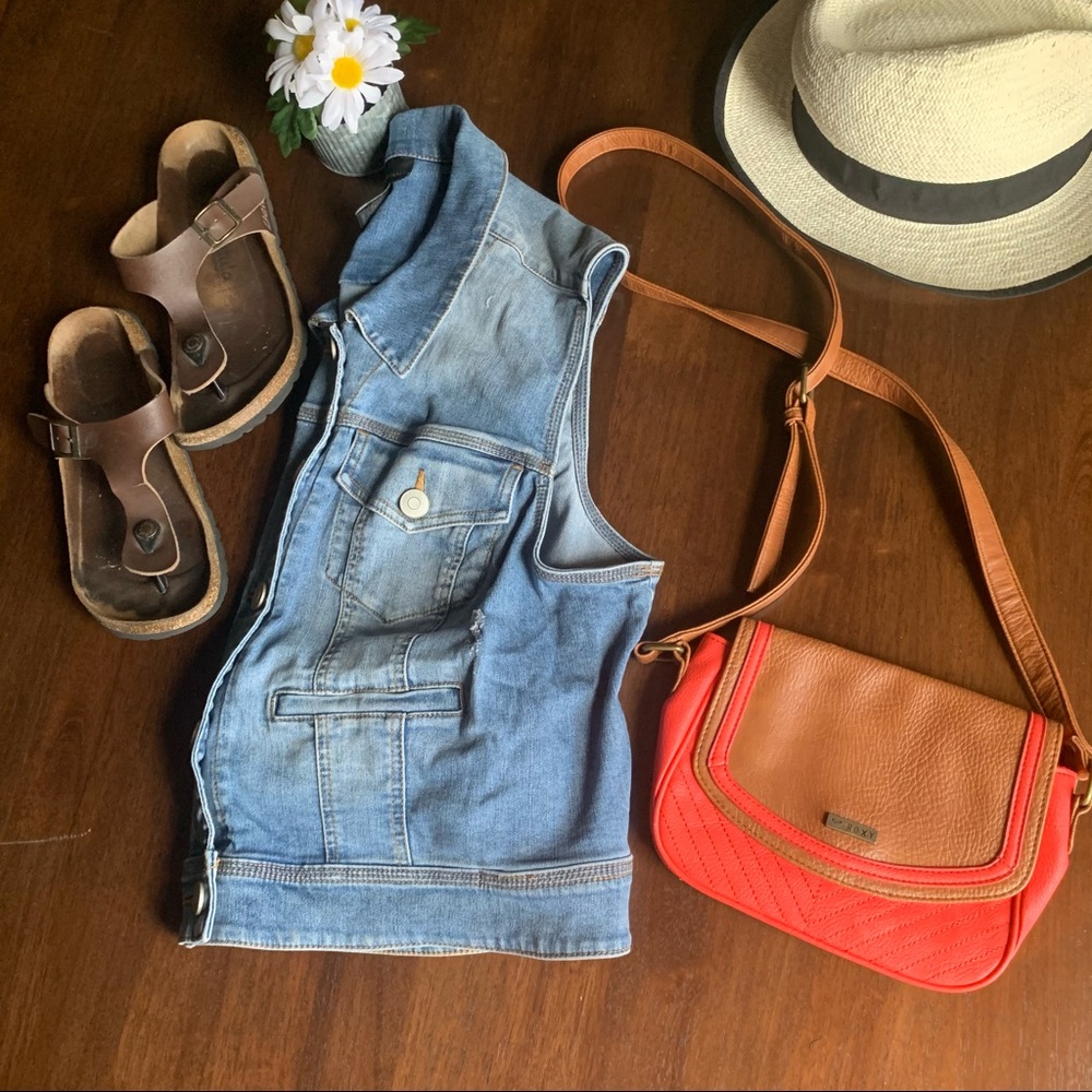 Lane Bryant Distressed Denim Plus Size Vest Size 20